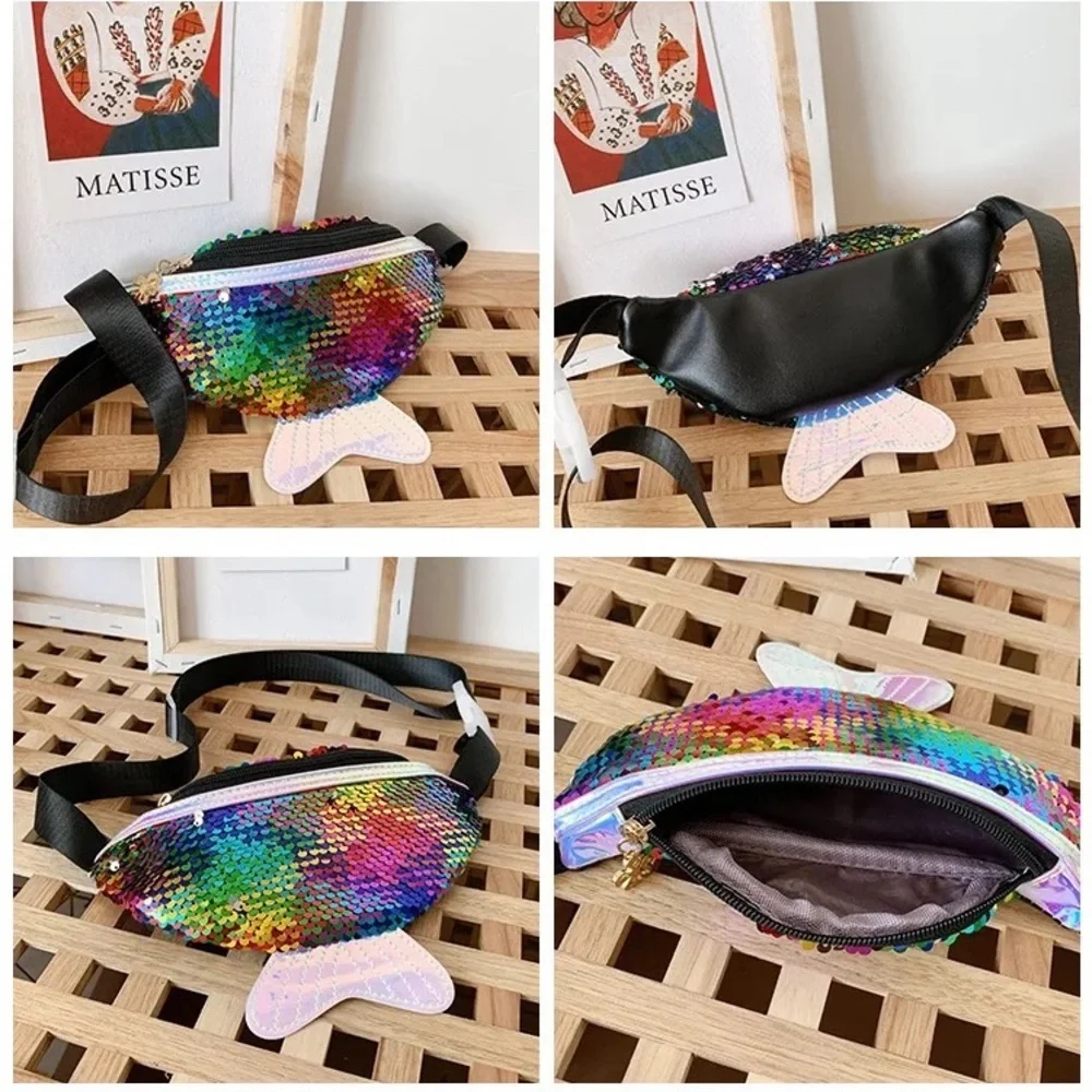 Kids‎ Glitter Crossbody/Coin Purse Bags Girls Sequin Fish Tail NEW! Blue!! 🐟